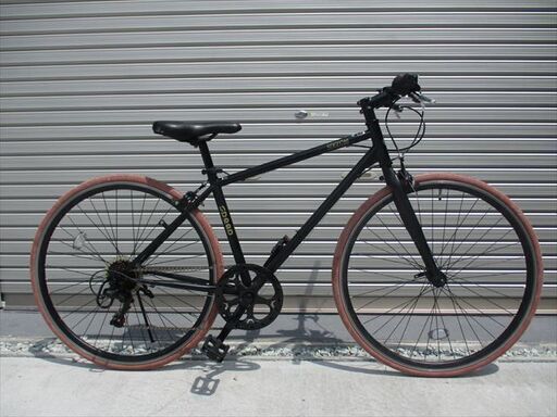 E433★　11800円★整備済み スポーツ中古自転車　ブラック　前後タイヤ新品　44ｃｍ 【クロスバイク】