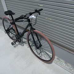 E433★　11800円★整備済み スポーツ中古自転車　ブラック　前後タイヤ新品　44ｃｍ 【クロスバイク】の画像