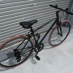 E433★　11800円★整備済み スポーツ中古自転車　ブラック　前後タイヤ新品　44ｃｍ 【クロスバイク】の画像