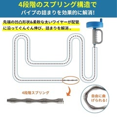 新品未使用　パイプクリーナー ワイヤー 回転式 排水管 排水溝 つまり ワイヤーブラシ 5m 排水溝 詰まり 解消 洗浄 掃除 家庭で使える 業務用清掃ブラシ の画像