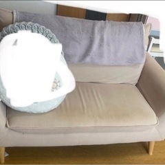 2人掛けソファ　ピンクの画像