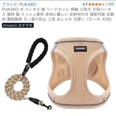 小型犬用ハーネス、ロープ、アクセサリー3点セットの画像