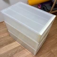 【半額以下】無印良品　ポリプロピレン　衣装ケース・引出式　3個セットの画像