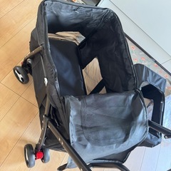 2段式豪華な4輪大型ペットカート　黒いの画像
