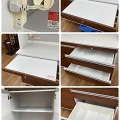 ジモティー限定価格！S779 ⭐ ユーアイ キッチンボード 食器棚 スライドテーブルタイプ モイス付 幅135cm USEDの画像
