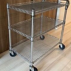 収納ラック 取手付き　車輪付き　キッチンの画像