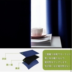 新品⭐️ カーテン 間仕切り 1級遮光 幅150cm 丈178cm 1枚 ローヤルブルーの画像