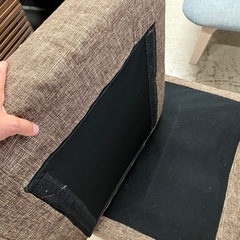 W 2508-507 L型3人掛けソファ ブラウン キズ汚れ有りの画像