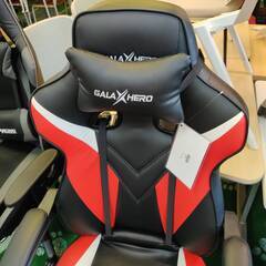 【愛品倶楽部柏店】GALAXHERO ゲーミングチェア 収納オットマン付き ヘリオス 黒×赤の画像