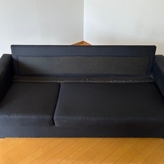  【終了】3Pソファー(黒)オットマン付 の画像