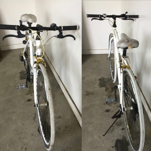 A-52 △ v 岐阜発/ L.I.G/ MOVE/ クロスバイク/ 7段変速/ 自転車/ 700×28c/ サドル破れあり/ 走行確認/ 現状品/ R7.6/2 △