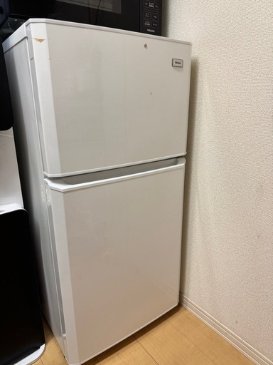 中古☆Haier 冷蔵庫 2013年製 106L 中古 106L 2ドア冷蔵庫 ハイアール シルバー 2013～2015年製