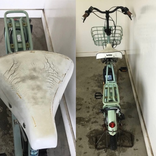 A-54 △ v 岐阜発/ ブリジストン/bikke2/電動アシスト自転車/20インチ/3段変速/バッテリー8.7Ah/充電器なし/走行確認/現状品/ R7.5/27 △