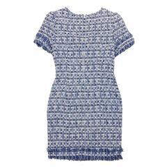 an アン 半袖 ツイードタイトミニキャバドレス ブルー キャバドレスの画像