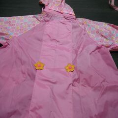 【中古】子供用　レインコート　110　サンリオ　ウサハナ　ピンクの画像