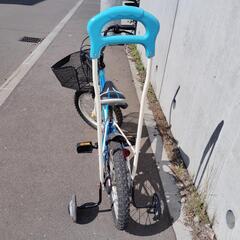 16インチ 子供用自転車 補助輪、補助ハンドル付き 男の子 ブルーの画像