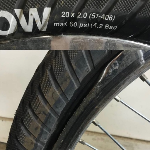 h-99△ q 岐阜発/ FELT ETHIC/ BMX/ 自転車/ 20インチ/ ジャイロ/ ペグ付き/ 走行確認/ Rリム割れあり/ 現状品/ 管08j/ R7.7/1 △