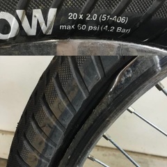 h-99△ q 岐阜発/ FELT ETHIC/ BMX/ 自転車/ 20インチ/ ジャイロ/ ペグ付き/ 走行確認/ Rリム割れあり/ 現状品/ 管08j/ R7.7/1 △の画像