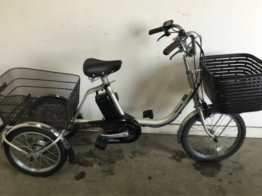 h-100△ q 岐阜発/パナソニック/電動アシスト三輪自転車/スイングなし/3段変速/バッテリー12Ah/充電器なし/走行確認/現状品/管23s/R7.7/1△
