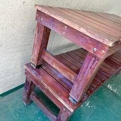 2つセット　木製ベンチ　ベンチ　ベランダ　の画像