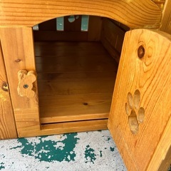 かわいい　ハンドメイド　木製　カントリー風　犬小屋　ドッグハウスの画像
