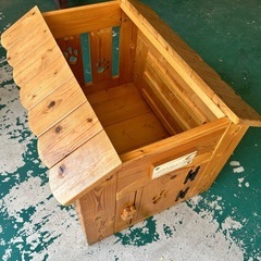 かわいい　ハンドメイド　木製　カントリー風　犬小屋　ドッグハウスの画像