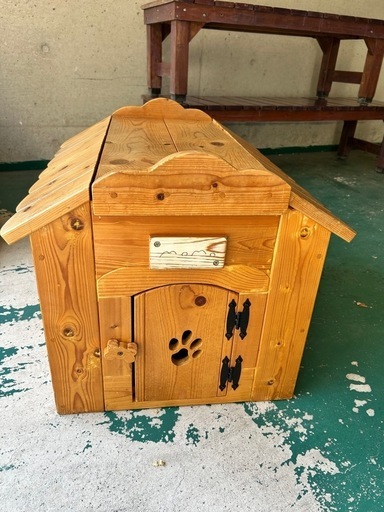 かわいい　ハンドメイド　木製　カントリー風　犬小屋　ドッグハウス
