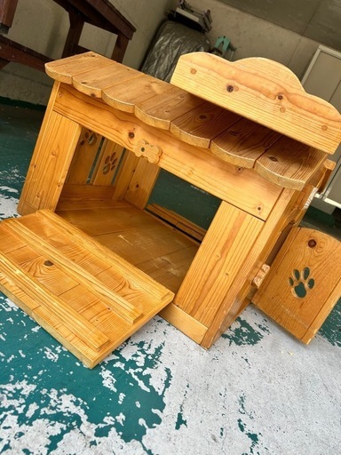 かわいい　ハンドメイド　木製　カントリー風　犬小屋　ドッグハウス