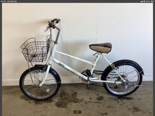 A-59 △ 岐阜発/ CUTEBOX/ 20インチ/ 自転車/ 6段変速/ サドル破れあり/ 走行確認/ 小径自転車/ 現状品/ 管03b/ R7.2/19 △