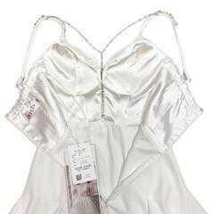 an アン チャーム付き ショルダービジュー 裾フリル Aラインミニキャバドレスの画像