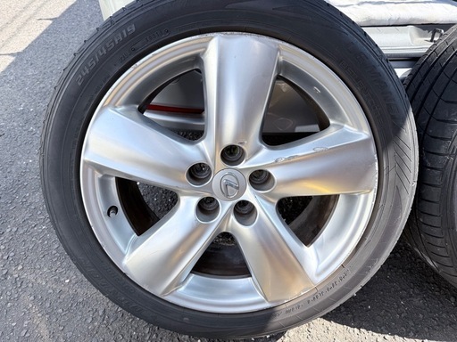 レクサス PCD120 純正アルミ バリ山夏タイヤ ラジアルタイヤ