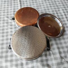 ステンレス製二段蒸し器　未使用品の画像