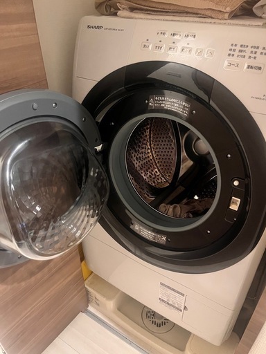 SHARP ES-S7F-WL 左開きドラム式洗濯機
