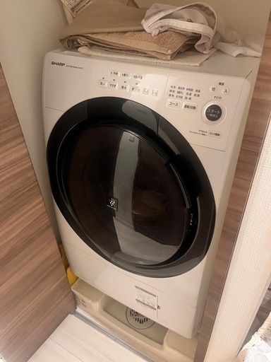 SHARP ES-S7F-WL 左開きドラム式洗濯機