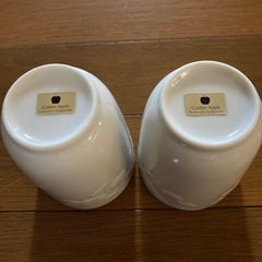 たち吉　ゴールデンアップル　ホワイトペアカップ　未使用品の画像