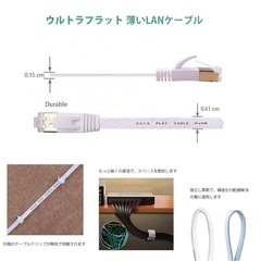 AnKuly LANケーブル (50m) フラットケーブル CAT6の画像