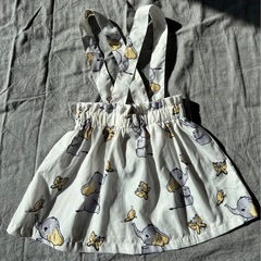SHEIN スカート ジャンパースカート 象 リボン 74 白の画像
