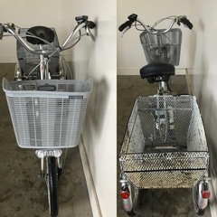 A-62 岐阜発/ヤマハPAS/電動アシスト三輪自転車/ スイングあり/ 走行確認/ バッテリー6.2Ah/ 充電器なし/現状品/R6.10/6 s1.6の画像