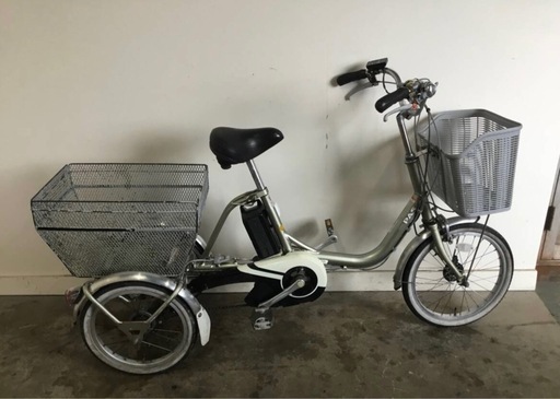 A-62 岐阜発/ヤマハPAS/電動アシスト三輪自転車/ スイングあり/ 走行確認/ バッテリー6.2Ah/ 充電器なし/現状品/R6.10/6 s1.6