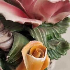 陶器フラワーバスケット🌹ヴィンテージ装飾品の画像