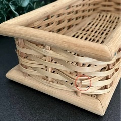 ･:*+.無印良品 使用品.:+重なるブリ材 蓋付きバスケット 長方形(平型)バスケット2点の画像