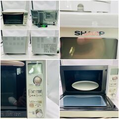 【❗️✨家電3点セット✨❗️】HARP/HITACHI/ニトリから電子レンジ/オーブントースター/電子ケトル のセット✨簡易清掃・動作確認済み❗️の画像