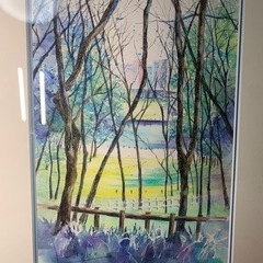 配送可能　水彩画 風景画 直筆サイン 額装　アンティーク　インテリア　良品　美術品　絵画の画像