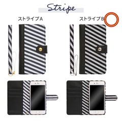 新品　iPhone 6／6s BOOK Fabric」手帳型ケース ストライプB iPhoneケースの画像