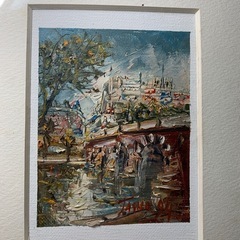 配送可能　古い　油絵　直筆サインあり 額装 絵画 インテリア　アート　美術品　アンティーク　古道具　骨董　風景画の画像