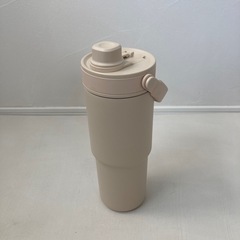 セラミックタンブラー 水筒 蓋付き 真空断熱 保温保冷 ベージュ コーヒーの画像