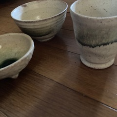 永井千代子　美濃焼　小鉢•茶碗•湯呑み3点セット　未使用品の画像