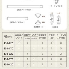 ユミマイル 突っ張り棒 強力 130-420の画像