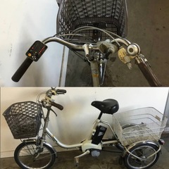 A-64 △ 岐阜発/ パナソニック/ 電動アシスト三輪自転車/ ３段変速/ バッテリー6.6Ah/ 充電器なし/ 走行確認/ 現状品/ ahn2.0/ R6.11/19 △の画像