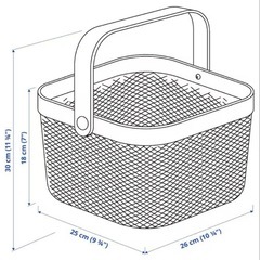 IKEA イケア バスケット大小2個グレージュ白 リーサトルプの画像